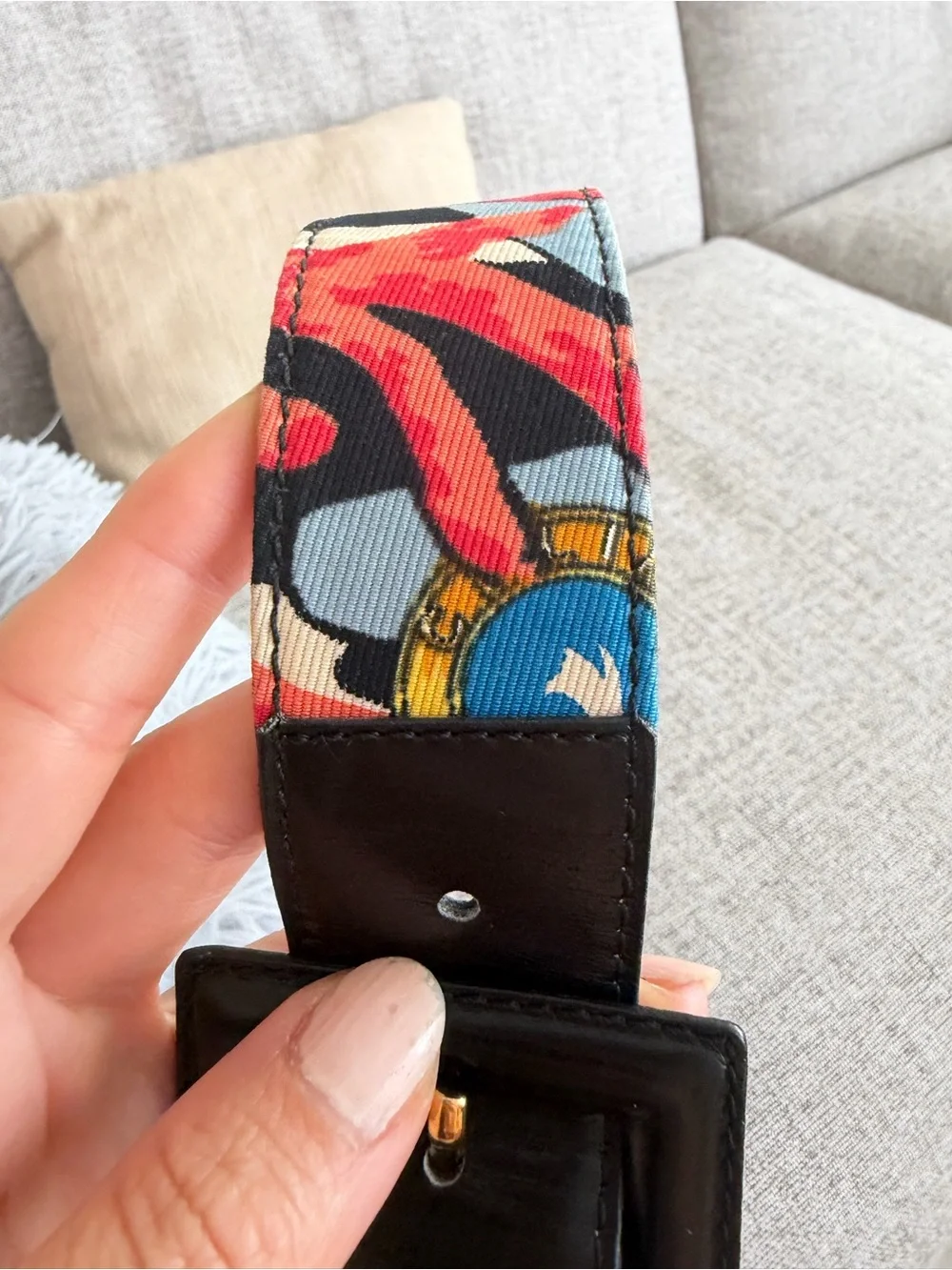 🗽Celine Leather Belt with Branded Loop and Square Buckle